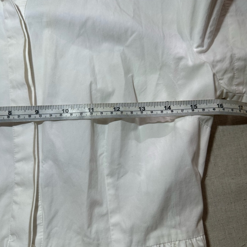 Loft White Short-Sleeve Shirt Dress with Tie Waist Cotton Women’s 2 #preppy#chic - Picture 4 of 7